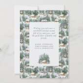 水彩林素朴地クリスマスキャビン写真 シーズンカード (裏面)