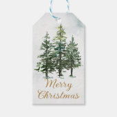 水彩林素朴地松クリスマス ギフトタグ (正面)