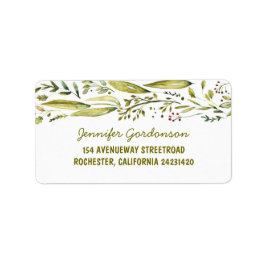 水彩林素朴地結婚の ラベル