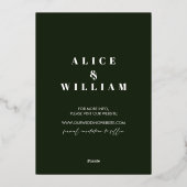 水彩林素朴松の木の日付を保存 箔招待状 (裏面)