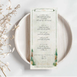 水彩林素朴松メニューカード メニュー