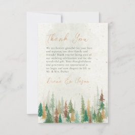 水彩林素朴松 サンキューカード