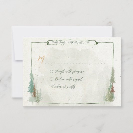 水彩林素朴松 出欠カード (正面)