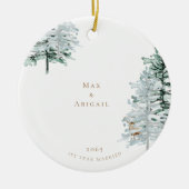水彩林結婚した地1年 セラミックオーナメント (正面)