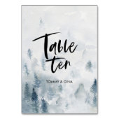 水彩林結婚のテーブルカード – テーブル10 テーブルナンバー (裏面)