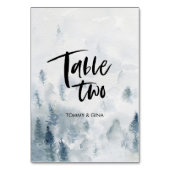 水彩林結婚のテーブルカード – テーブル2 テーブルナンバー (裏面)