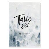 水彩林結婚のテーブルカード – 表6 テーブルナンバー (裏面)