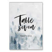 水彩林結婚のテーブルカード – 表7 テーブルナンバー (裏面)