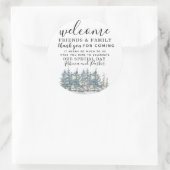 水彩林結婚の歓迎感謝してい声 ラウンドシール (バッグ)