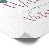 水彩林結婚地の歓迎サイン ポスター (角)