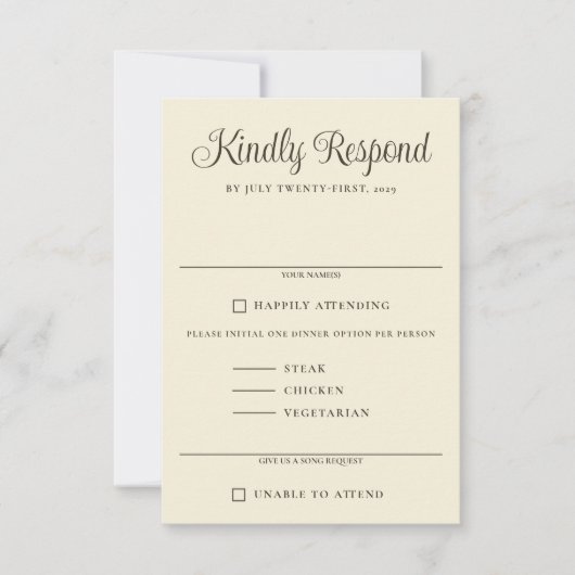 水彩林結婚林 出欠カード (正面)