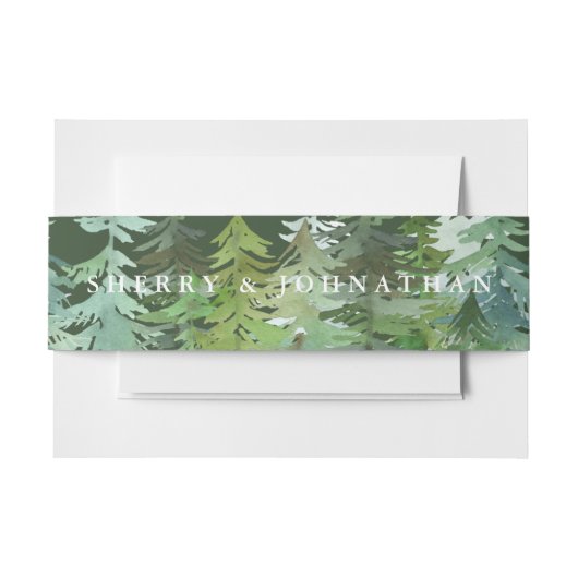 水彩林結婚林 招待状ベリーバンド (正面例)