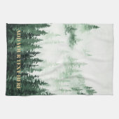 水彩林絵を描のパーソナライズされた キッチンタオル (横)