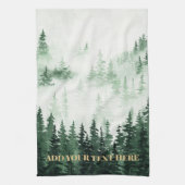 水彩林絵を描のパーソナライズされた キッチンタオル (縦)