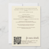 水彩林詳細とQR 結婚s 招待状 (裏面)