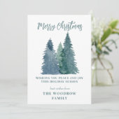 水彩林雪メリークリスマスホリデー シーズンカード (スタンド正面)