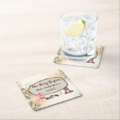 水彩林/ウッドランドベビーシャワー スクエアペーパーコースター (インサイチュ)