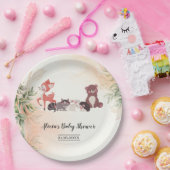水彩林/ウッドランドベビーシャワー ペーパープレート (パーティー)
