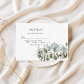 水彩林 |木と鹿 エンクロージャーカード