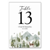 水彩林 |木と鹿 | テーブルナンバー (裏面)