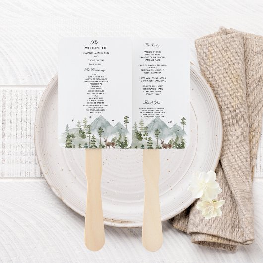 水彩林 |木と鹿 | ハンドファン