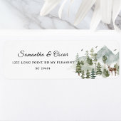 水彩林 |木と鹿 ラベル