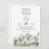 水彩林 |木と鹿 | 招待状 (正面)