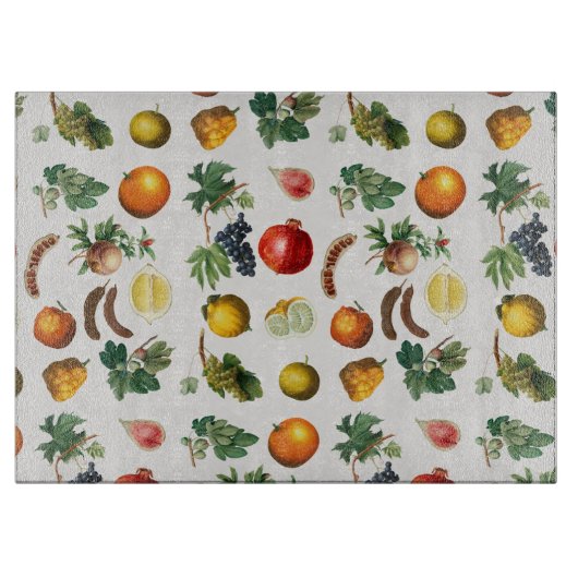 水彩果実地中海の模様 カッティングボード (正面)