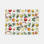 水彩果実地中海の模様 フリースブランケット (正面(横))