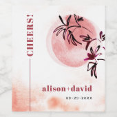 水彩枝月ジャパンディ応援結婚ズ ワインラベル (シングルラベル)