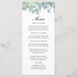 水彩枝葉のメ結婚ニュー・カード メニュー