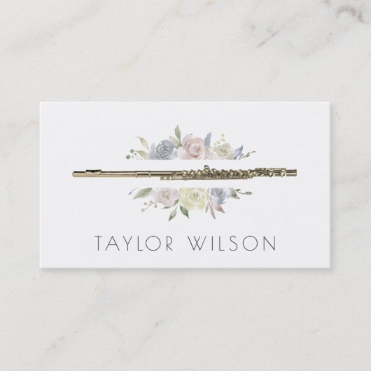 水彩枠フルート先生 名刺 (正面)