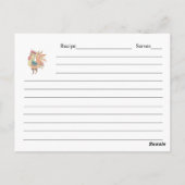 水彩柄のルースターレシピカード ポストカード (裏面)