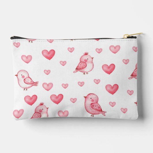 水彩柄の可愛らしい手描きシームレスな模様 アクセサリーポーチ (裏面)