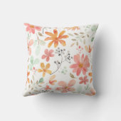 水彩柄パステルフローラルパターン クッション (裏面)
