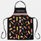 水彩柄BBQグリル焼きスモカーアプロ エプロン (正面)