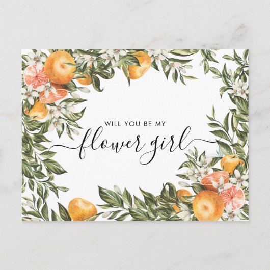 水彩柑橘果樹園 | Be My Flower Girl ポストカード (正面)
