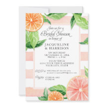 水彩柑橘系ピンクグレープフルーツブライダルシャワー