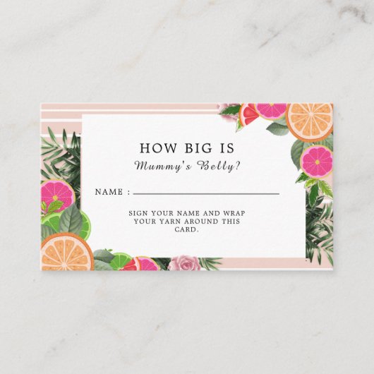 水彩柑橘系フルーツどのように大きいママの腹 エンクロージャーカード (正面)