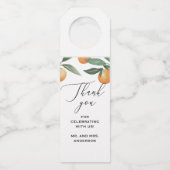 水彩柑橘系フローラ感謝してい庭園の結婚式you ボトルネックタグ (正面)