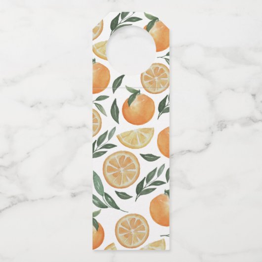水彩柑橘系フローラ感謝してい庭園の結婚式you ボトルネックタグ (裏面)