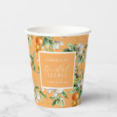 水彩柑橘系ブロッサムボタニカルブライダルシャワー 紙コップ (正面)