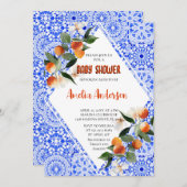 水彩柑橘系ベビースワ地中海のーナー 招待状 (正面/裏面)