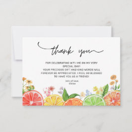 水彩柑橘系リトルかわいこちゃんベビーシャワー サンキューカード