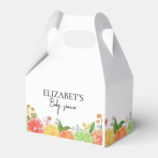 水彩柑橘系リトルかわいこちゃんベビーシャワー フェイバーボックス