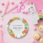 水彩柑橘系リトルかわいこちゃんベビーシャワー ペーパープレート (パーティー)