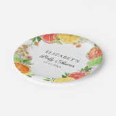 水彩柑橘系リトルかわいこちゃんベビーシャワー ペーパープレート (アングル)