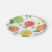 水彩柑橘系リトルかわいこちゃんベビーシャワー ペーパープレート (アングル)