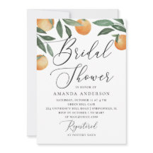 水彩柑橘系庭園スクリプトブライダルシャワー