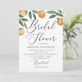 水彩柑橘系庭園スクリプトブライダルシャワー 招待状 (スタンド正面)